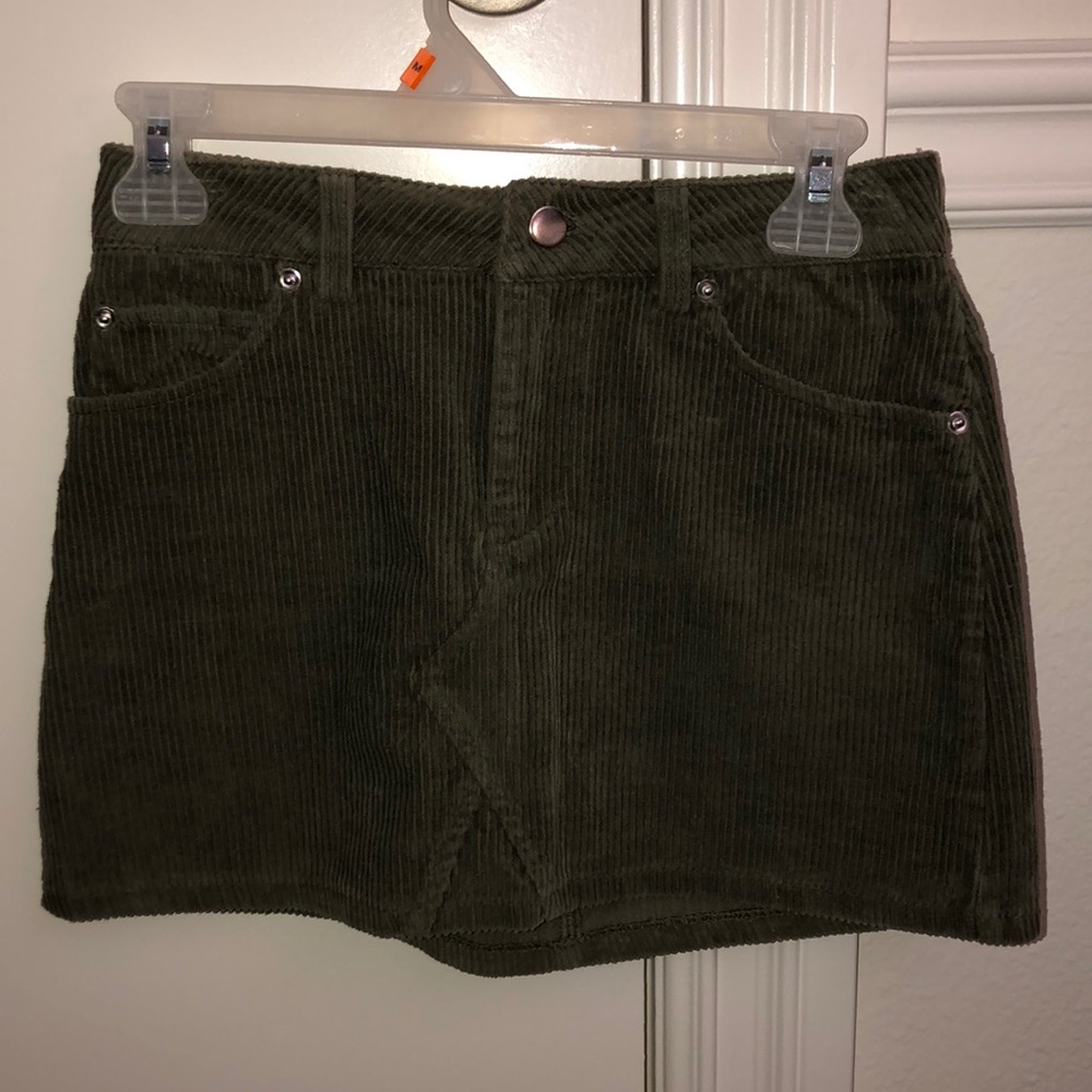 Forever 21 Olive Green Corduroy Denim Mini Skirt